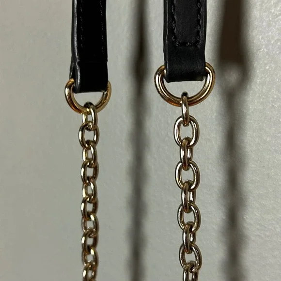 Whimsical Minimalist Zac Posen Black Eatha Mini bag Floral Chain Crossbody Y2K - Picture 7 of 15